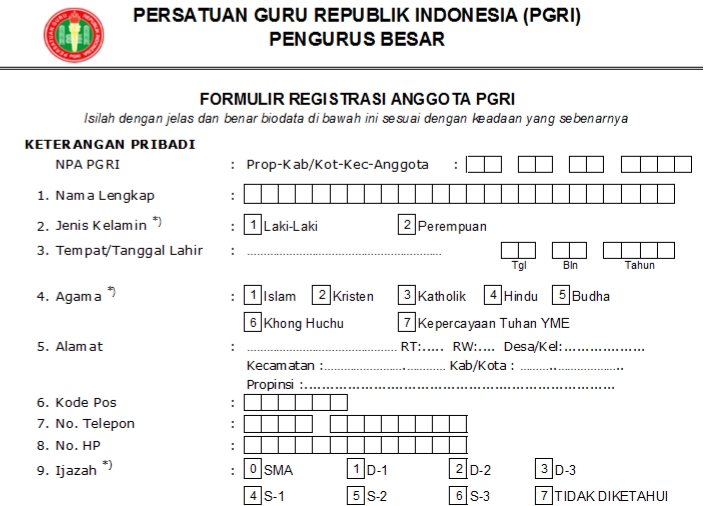 Pendaftaran PGRI Kota Cimahi - Persatuan Guru Republik Indonesia Cabang Kota Cimahi
